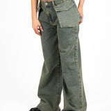 Dirty Wash Denim Baggy Pocket Jean