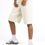 Ecru Pinstripe Denim Jorts