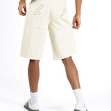 Ecru Pinstripe Denim Jorts