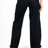 Indigo Denim Baggy Jeans With Stud Detail