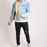Cloudy Bleach Wash Denim Jacket