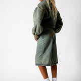 ALEX – Dirty Wash Boxy Zip-Through Denim Jacket