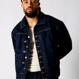 Raw Indigo Fireman Clasp Denim Jacket