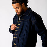 Raw Indigo Fireman Clasp Denim Jacket