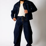 Raw Indigo Fireman Clasp Baggy Jeans