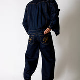Raw Indigo Fireman Clasp Denim Jacket