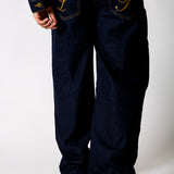 Raw Indigo Fireman Clasp Baggy Jeans