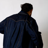 Raw Indigo Fireman Clasp Denim Jacket