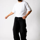 Black Fireman Clasp Baggy Jeans