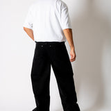 Black Fireman Clasp Baggy Jeans
