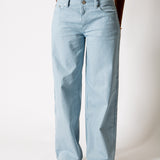 Blue Hickory Stripe Baggy Jeans