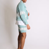 Ice Cream Sage Tie Dye Slim Fit Denim Shorts