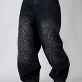 Black Snake Print Viper Baggy Jeans