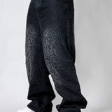 Black Snake Print Viper Baggy Jeans