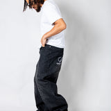 Black Snake Print Viper Baggy Jeans