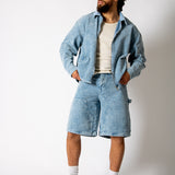 Washed Blue Corduroy Denim Jorts