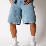 Washed Blue Corduroy Denim Jorts