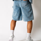 Washed Blue Corduroy Denim Jorts