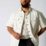 Ecru Fireman Clasp Detail Denim Shirt