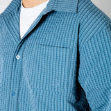 Blue Check Zip-Up Shirt