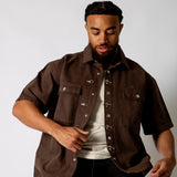 Brown Fireman Clasp Buckle Shirt