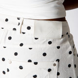 White Polka Dot Denim Jorts