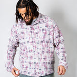 Pink Check Long Sleeve Button Through Shirt