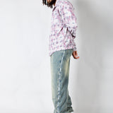 Pink Check Long Sleeve Button Through Shirt
