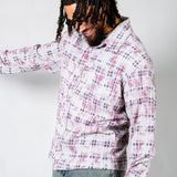 Pink Check Long Sleeve Button Through Shirt
