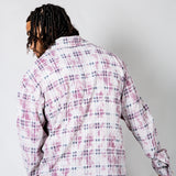 Pink Check Long Sleeve Button Through Shirt