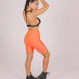 Neon Orange Slinky Biker Shorts