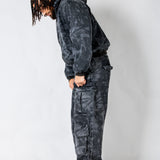 Zane Baggy Printed Tree Camo Cargo Jeans In Acid Tonal Black