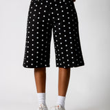 Black Polka Dot Denim Jorts