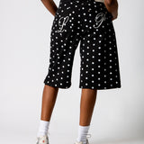 Black Polka Dot Denim Jorts