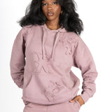 Mauve All Over 'LNP' Motif Hoodie