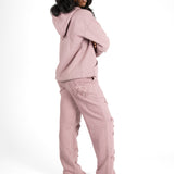 Mauve All Over 'LNP' Motif Straight Leg Joggers