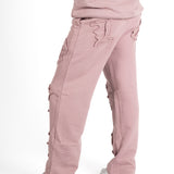 Mauve All Over 'LNP' Motif Straight Leg Joggers