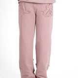 Mauve All Over 'LNP' Motif Straight Leg Joggers