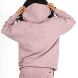 Mauve All Over 'LNP' Motif Hoodie