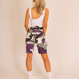 Purple Camo Cargo Shorts