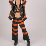 Oversized Orange Tie Dye Denim Jacket