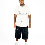 PINSTRIPE DENIM JERSEY SHIRT