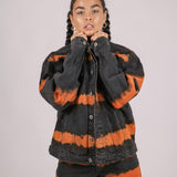Oversized Orange Tie Dye Denim Jacket