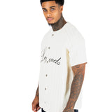 PINSTRIPE DENIM JERSEY SHIRT