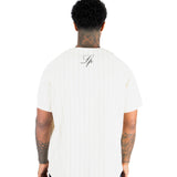 PINSTRIPE DENIM JERSEY SHIRT