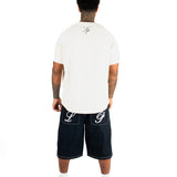 PINSTRIPE DENIM JERSEY SHIRT