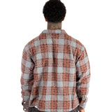 BROWN CHECK CROPPED FANNEL SHIRT