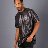 Oversized T-shirt In Metallic Snake