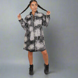 Bleach Washed Oversized Shirt Dress