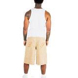Beige Camo Relaxed Denim Jorts